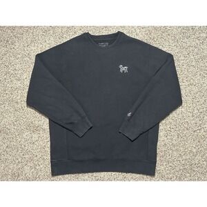 Seamus Golf Caddy Goat Embroidered Black Crewneck Sweatshirt XL